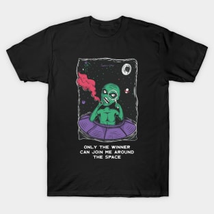 Aliens The Winner Vintage Retro Illustration T-Shirt